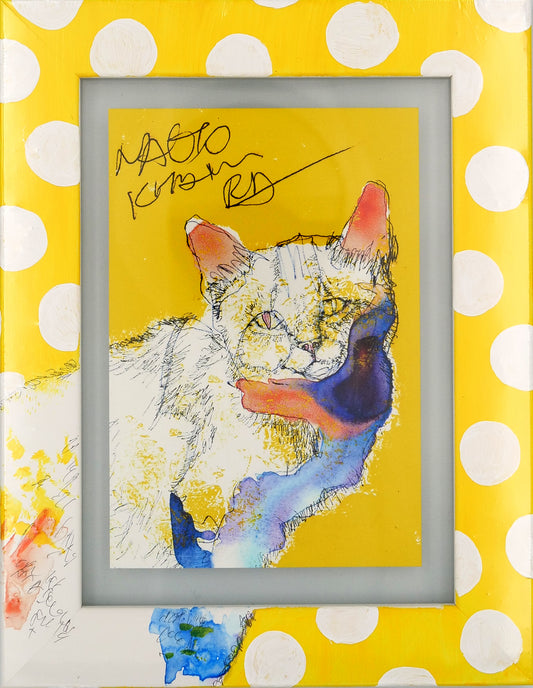 【北村直登】オリジナルペイントフレーム|26665|色が滲む猫6