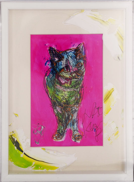 【北村直登】BOXフレーム|ポストカード入り|ネコ2