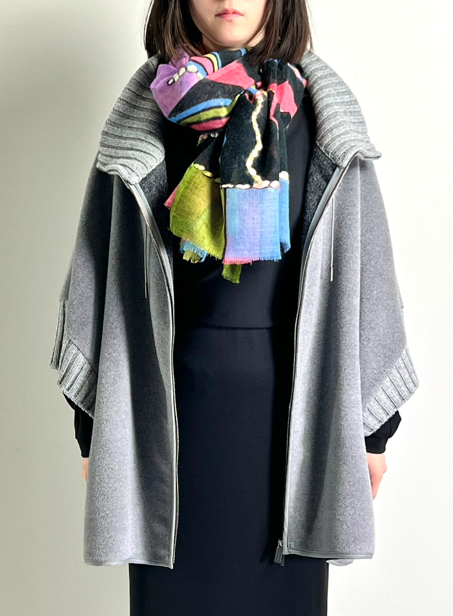 【PATCHOULI BY CUTULI】ストール(ブラックピンクブルー)