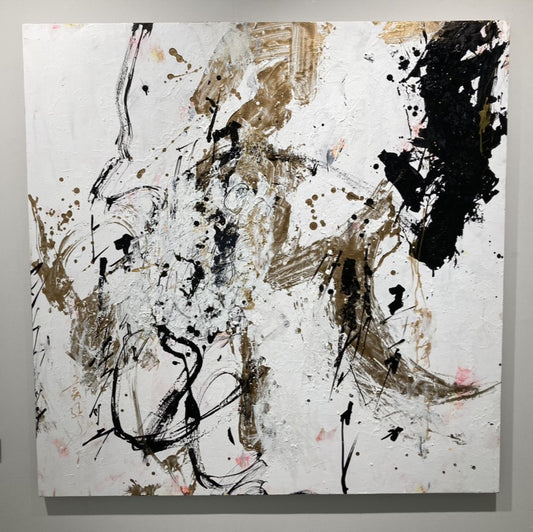 【白宇宙ノ月】中島美紀(1000mm×1000mm×1000mm×27mm)