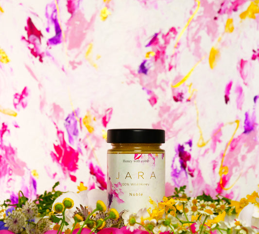 【JARA HONEY NOBLE】オーガニック 発酵ジャラハニー|ワイルドハニー|天然はちみつ|粉砕巣入りはちみつ|コールドプレス