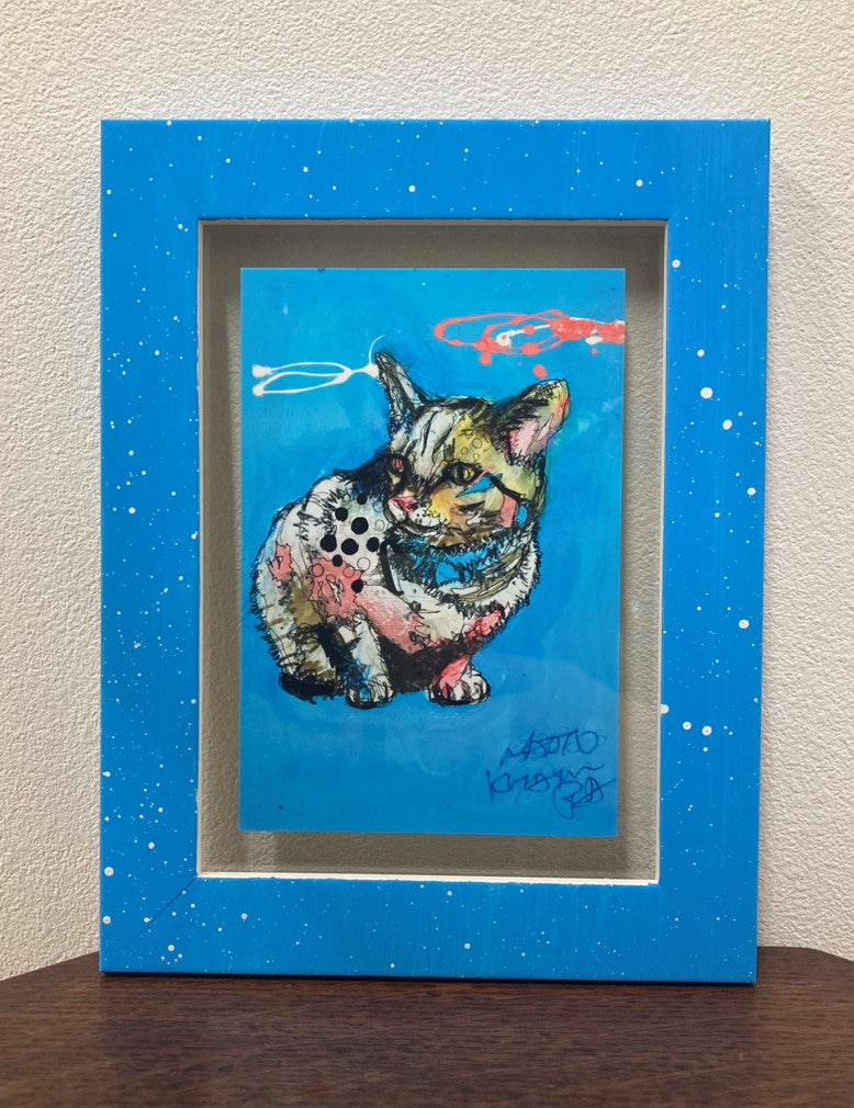 ※sold※【北村直登】オリジナルペイントフレーム 猫 ブルー