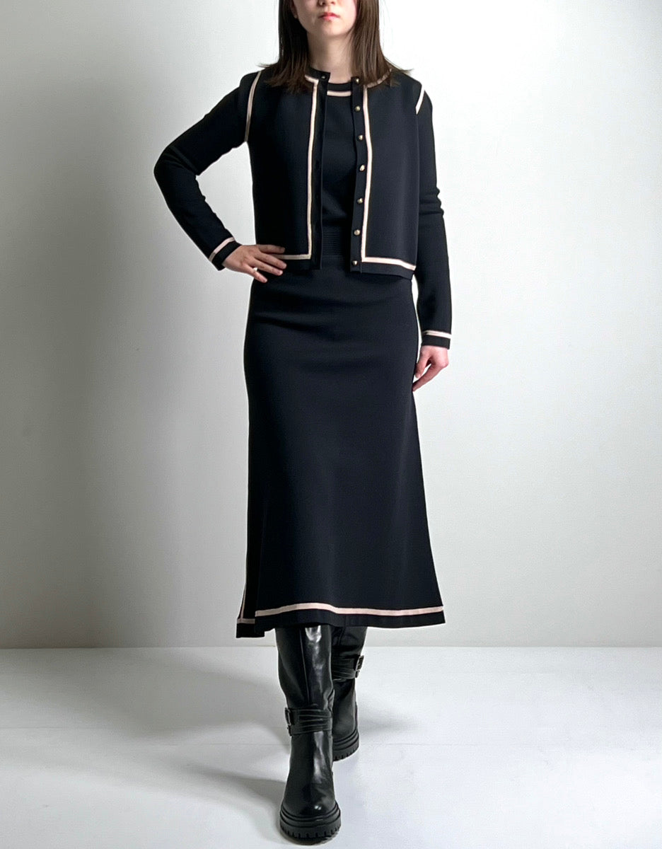 【Sov. DOUBLE STANDARD CLOTHING】ダル糸ニットワンピース(ブラック)