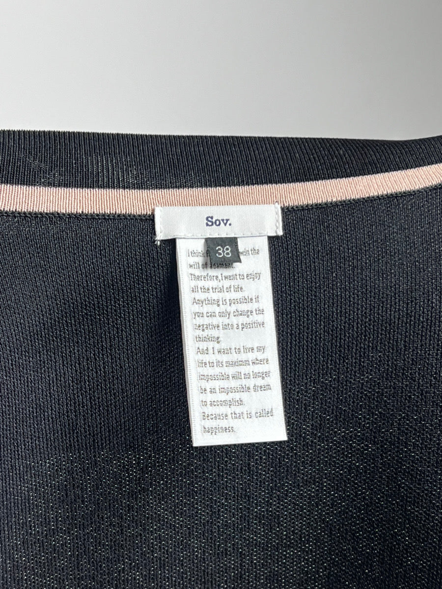 【Sov. DOUBLE STANDARD CLOTHING】ダル糸ニットカーディガン(ブラック)