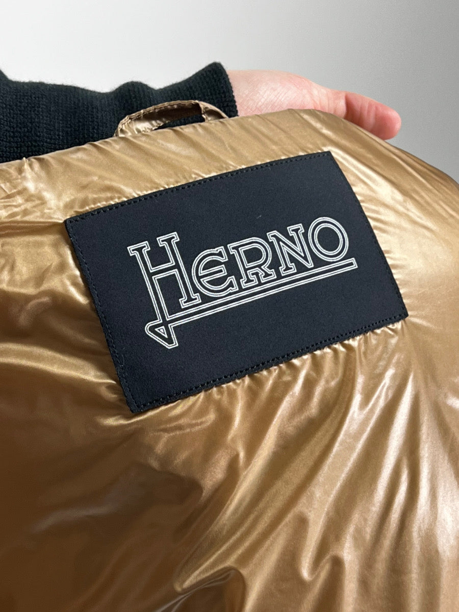 【HERNO】クロップドウエストコート ベスト(キャメル)