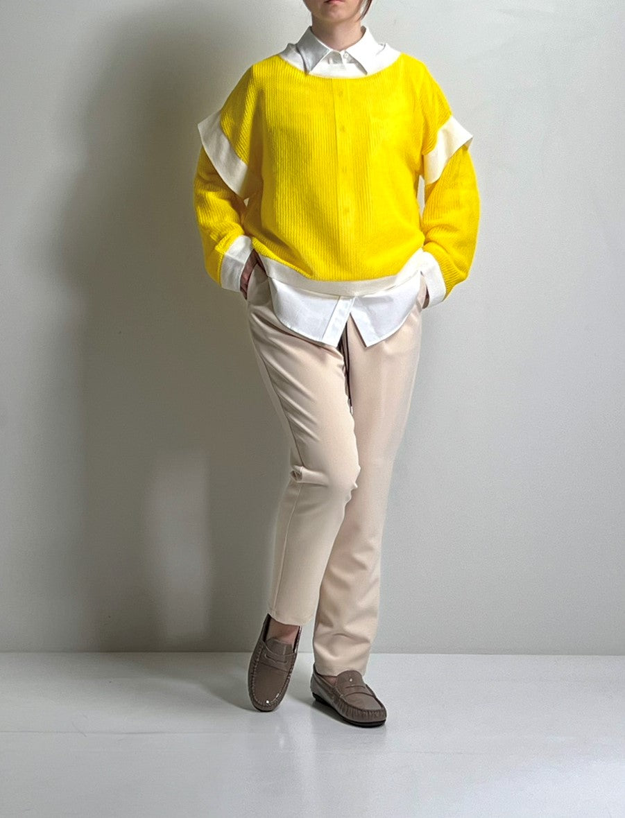 【one of the green】メッシュニット(YELLOW)